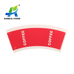 Papel de fibra larga para hacer un ventilador en relieve para funda de vaso de papel de doble pared