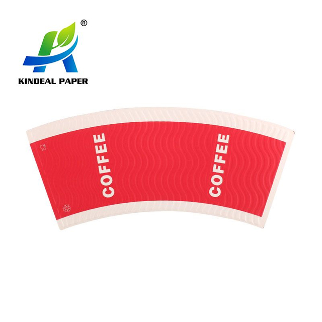Papel de fibra larga para hacer un ventilador en relieve para funda de vaso de papel de doble pared