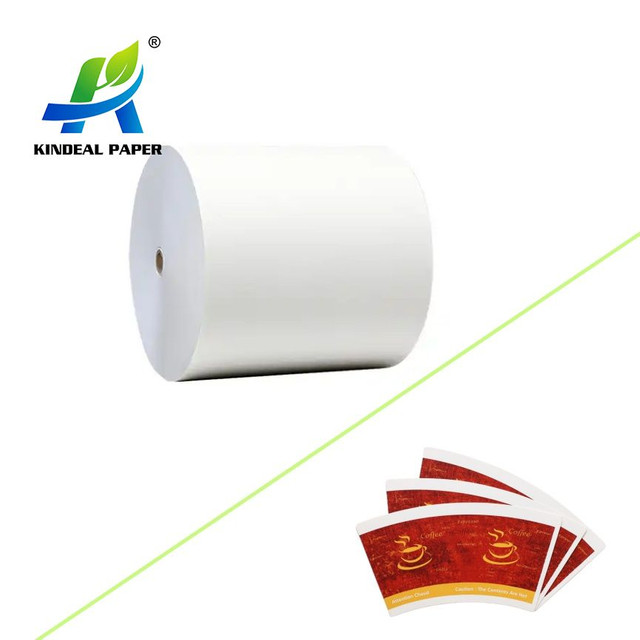 Rollo de papel FSC Papel recubierto de PE de un solo lado para producción de espacios en blanco de vasos por proveedor chino