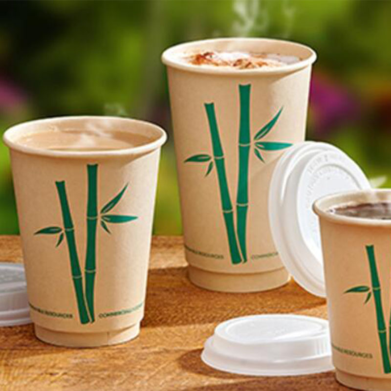 Vasos de papel de pulpa de bamb&uacute;.